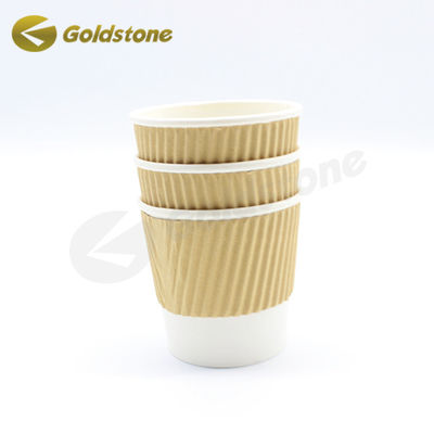 Heissgetränke kompatible Ripple Wandbecher Braune Kraft Ripple Becher für Vielseitig
