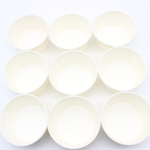 Weiße 100 ml Papierkühlchen Salat Schüssel Kraft für Partys und Veranstaltungen 0